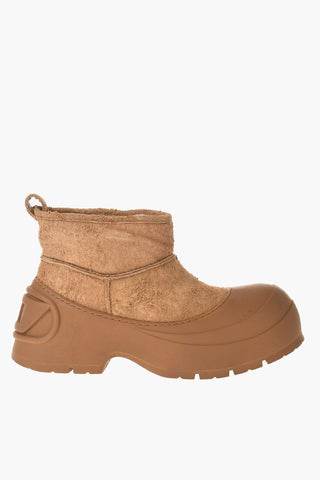 Stivaletti D-DONALD MONTONE in Pelle con Suola Chunky e Interno in Pelliccia
