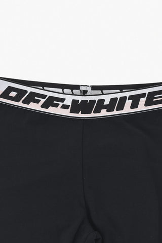 Stretch Cotton Leggings With Logo Elastic Waist