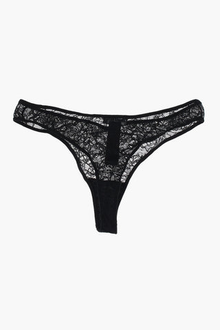 Solid Lace Briefs with Silver Monogram