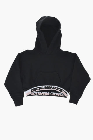 Felpa Hoodie in Cotone con Elastico Logato