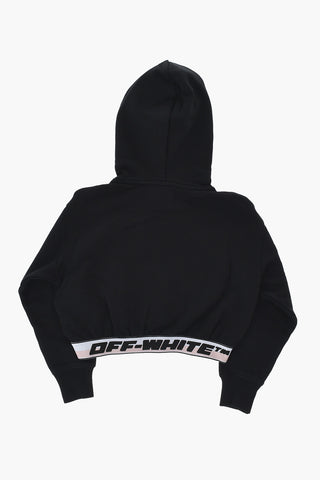 Felpa Hoodie in Cotone con Elastico Logato