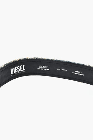 Denim Belt B-1DR with Rhinestones and Full Leather Panel 40mm
