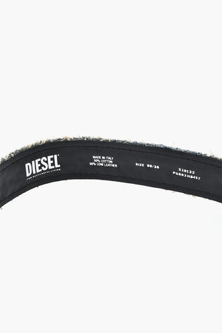 Denim Belt B-1DR with Rhinestones and Full Leather Panel 40mm
