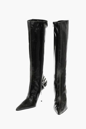 Patent Leather Boots D-TEN&HALF With Monogram On 13cm Heel