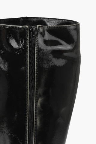 Stivali D-TEN&HALF in Pelle Lucida con Monogram al Tacco 13cm