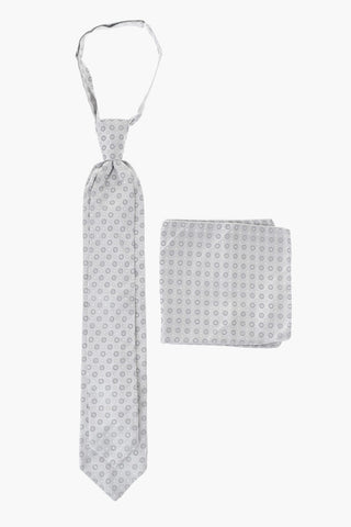 Cravatta Ascot in Seta a Fantasia con Fazzoletto da Taschino Abbinato