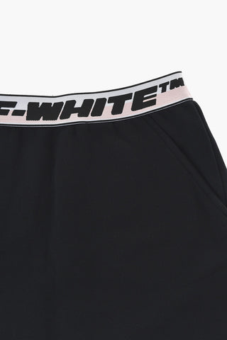 Cotton Miniskirt With Logo Elastic Waistband