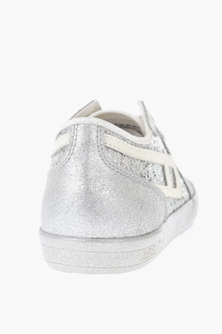 Sneakers Basse S-LEROJI D-1 in Pelle Metallizzata con Paillettes