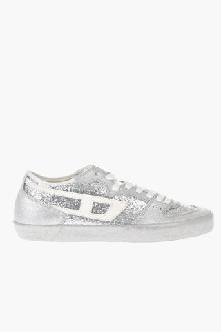 Sneakers Basse S-LEROJI D-1 in Pelle Metallizzata con Paillettes