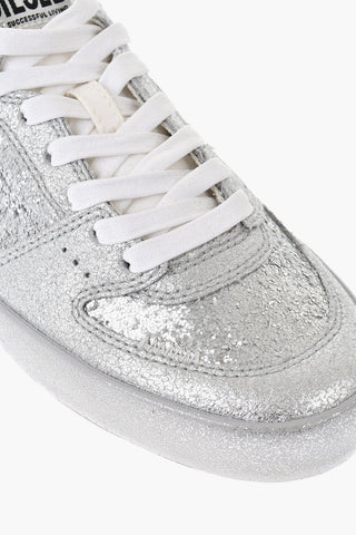 Sneakers Basse S-LEROJI D-1 in Pelle Metallizzata con Paillettes