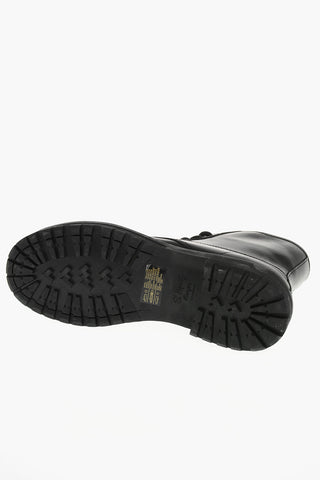 Leder-Combatboots D-ALABHAMA CB mit kontrastierendem Logo