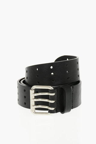 Leather Belt B-MILI with Triple-Pin Buckle 40mm