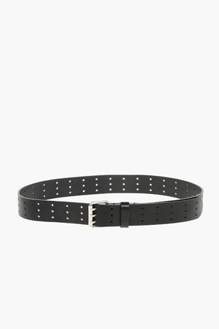 Leather Belt B-MILI with Triple-Pin Buckle 40mm
