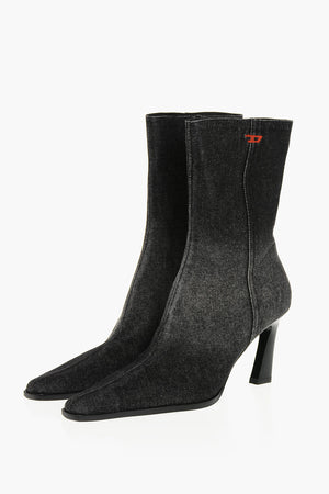 Stivaletti D-ALLAS BT in Denim con Zip Laterale Tacco 8.5cm