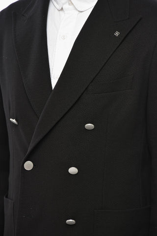 ADANI Blazer Doppiopetto in Cotone Leggero con Rever a Lancia