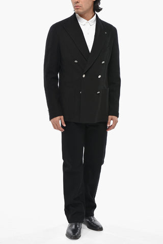 ADANI Blazer Doppiopetto in Cotone Leggero con Rever a Lancia