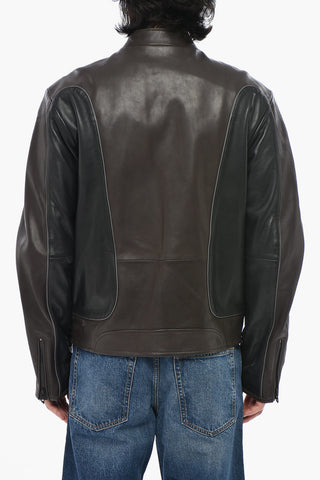 Zweifarbige Lederjacke L-KRIXY