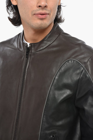 Zweifarbige Lederjacke L-KRIXY