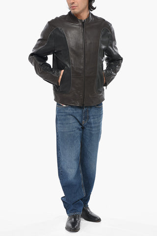 Zweifarbige Lederjacke L-KRIXY