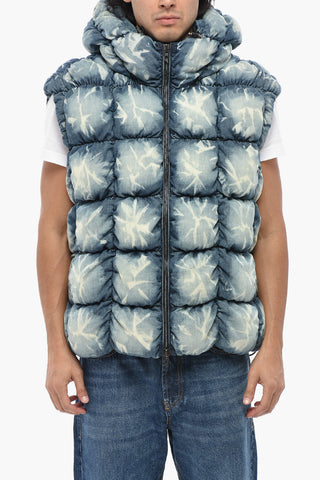 Puffer Jacket W-THYS Sleeveless Bleached Effect
