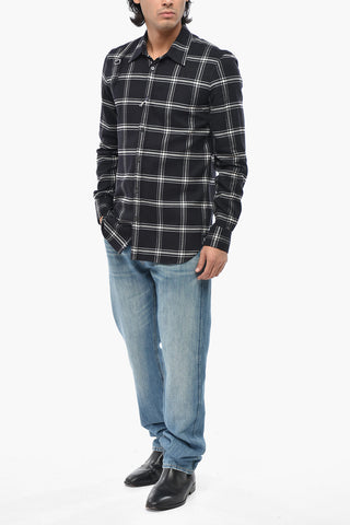 Camicia in Flanella di Cotone a Quadri