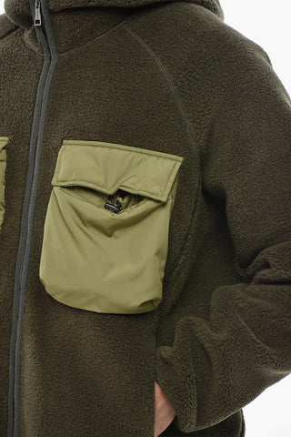 TODD SNYDER Sherpa-Jacke mit Kapuze und großen Fronttaschen