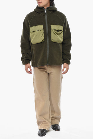 TODD SNYDER Sherpa-Jacke mit Kapuze und großen Fronttaschen