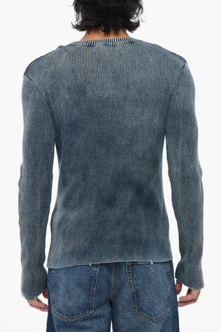 Rundhals-Pullover aus gerippter Baumwolle K-DARIN-A