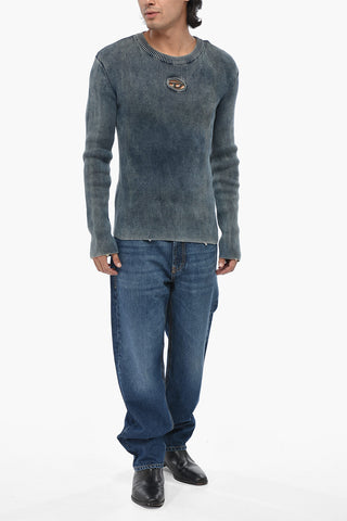 Rundhals-Pullover aus gerippter Baumwolle K-DARIN-A