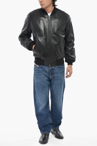 Leder-Bomberjacke L-KHAN gepolstert