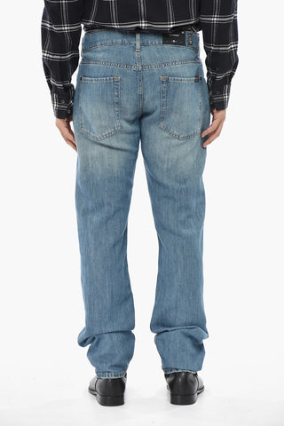 Cotton and Linen Jeans THE STRAIGHT with Visible Topstitching 19cm