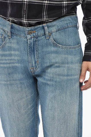Cotton and Linen Jeans THE STRAIGHT with Visible Topstitching 19cm