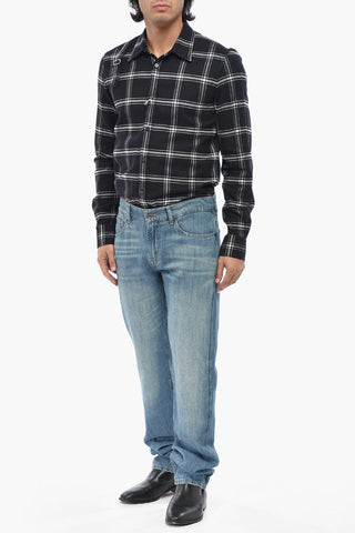 Cotton and Linen Jeans THE STRAIGHT with Visible Topstitching 19cm