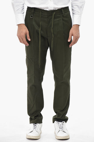 BRERA Cotton-Blend Trousers With Elastic Waist And Drawstring
