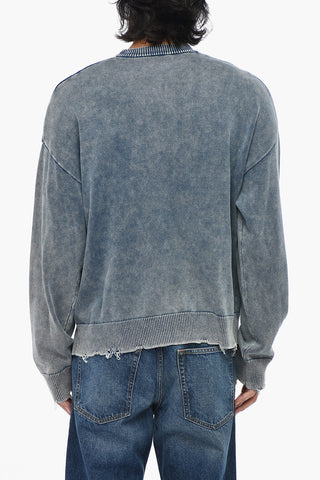 Crewneck Sweater K-FRONZI with Distressed-Effect Embroidery