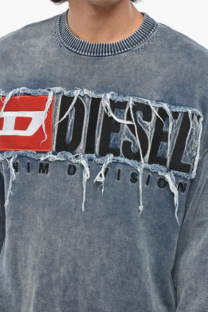 Crewneck Sweater K-FRONZI with Distressed-Effect Embroidery