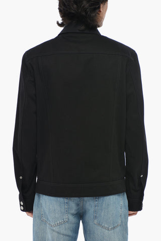 Dark-Wash Denim Jacket with Double Chest Pocket