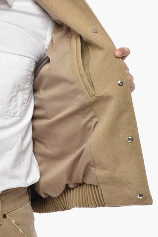 Bomber in Misto Cotone a Tinta Unita con Patch Impreziosita da Strass