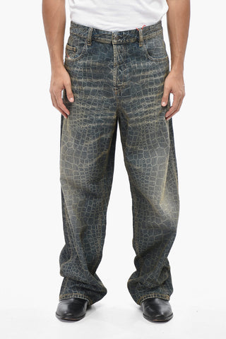 Jeans CL-2001 D-MACRO-SNAKE a Gamba Dritta con Motivo Animalier 27cm L.32