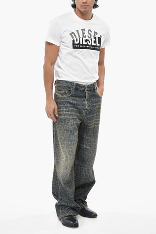 Jeans CL-2001 D-MACRO-SNAKE a Gamba Dritta con Motivo Animalier 27cm L.32