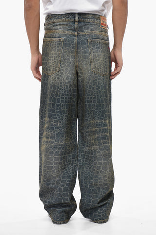 Jeans CL-2001 D-MACRO-SNAKE a Gamba Dritta con Motivo Animalier 27cm L.32