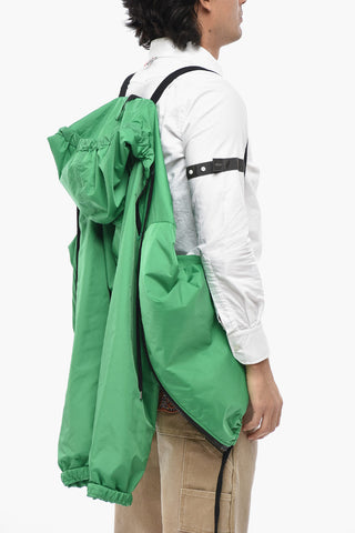 Nylon-Windjacke uni mit Kapuze