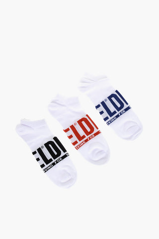혼방 면 3켤레 양말 세트, 맥시 자카드 로고