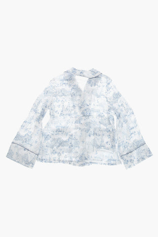 Satin-Bluse mit aufgesetzten Taschen A