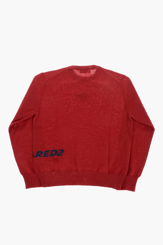 Wool-Blend Crewneck Sweater With Maple Leaf Detail