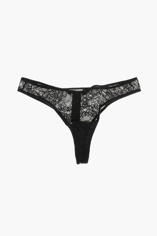 Solid Lace Briefs with Silver Monogram