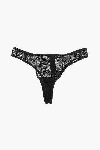 Solid Lace Briefs with Silver Monogram