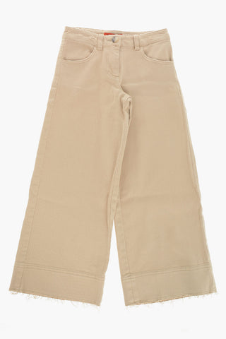 Mid-Rise Flared Distressed Pants