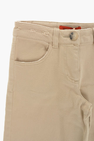 Mid-Rise Flared Distressed Pants
