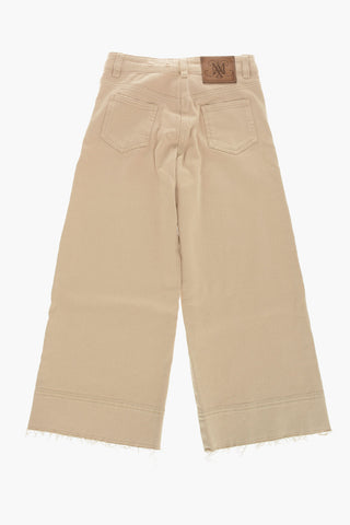 Mid-Rise Flared Distressed Pants